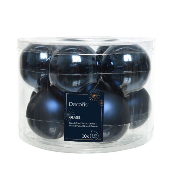 Night Blue Baubles - Tub of 10 - 60mm